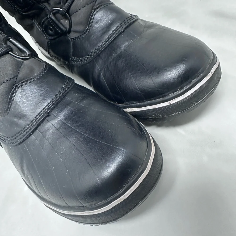 JBU Jambu Lorna Mid-calf Winter Snow Rain Lace Up Duck Boots Black Womens 8.5